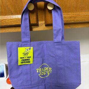 Trader Joe's Purple Canvas Tote Bag